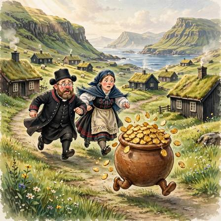 Faroese Folk Tales — Part 4: Marjun and the Magic Scythe · The Summoning of the Rats · Olavur and the Driftwood Tree · The Crow's Daughter · The Runaway Pot
