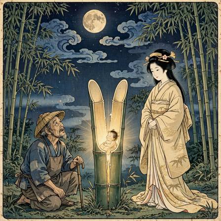 Fairy Tales of Japan — Part 7 of 24 (The Bamboo-Cutter and the Moon-Child)