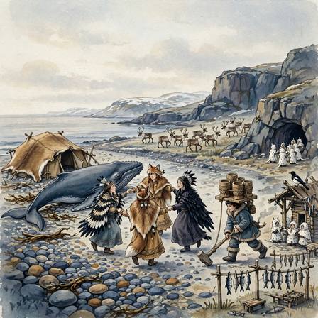 Northern Tales — Part 12 of 22 (Eme´mqut's Whale-Festival · Eme´mqut and Ila' · Eme´mqut and Fox-Woman · Ermine-People — I · Ermine-People — II · Eme´mqut and the Kamaks · Eme´mqut and Shellfish-Girl · Eme´mqut and the Perches · Miti' and Magpie-Man)