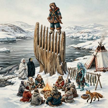 Northern Tales — Part 13 of 22 (How Big-Raven's Daughter was swallowed by a Kamak · Gull-Woman and Cormorant-Woman · Yini'a-ñawġut and Kĭlu's Marriage with Fish-Man · Big-Raven and Fox · Eme´mqut and Envious-One · Big-Raven and Fish-Woman)