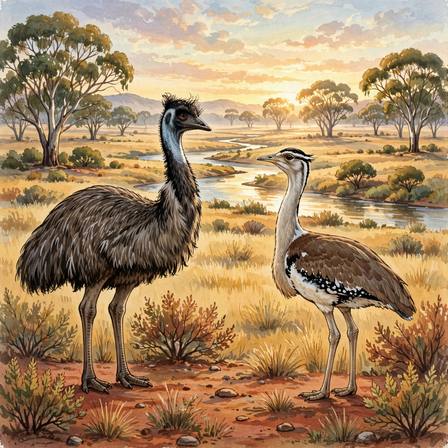 Folk Tales of Australia — Part 2 (Dinewan the Emu, and Goomblegubbon the Bustard · Goomblegubbon, Beeargah, and Ouyan · Wirreenun the Rainmaker)
